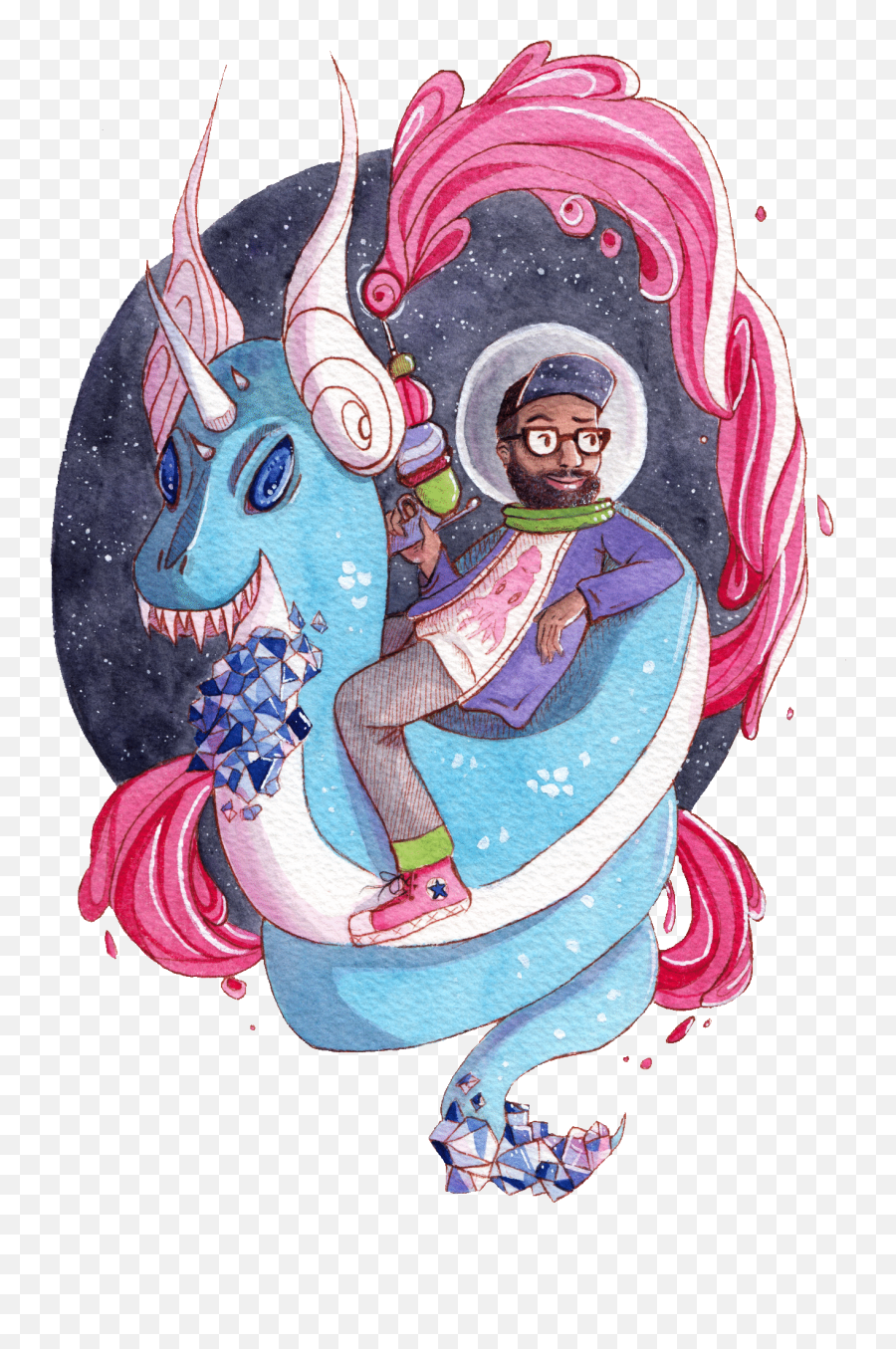 Download Commission Of The Most Fantabulous Riding A - Mythical Creature Png,Holly Garland Png