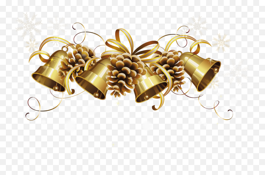 Download 0 - Gold Christmas Bells Png Png Image With No Gold Christmas Border Clipart,Christmas Bells Png
