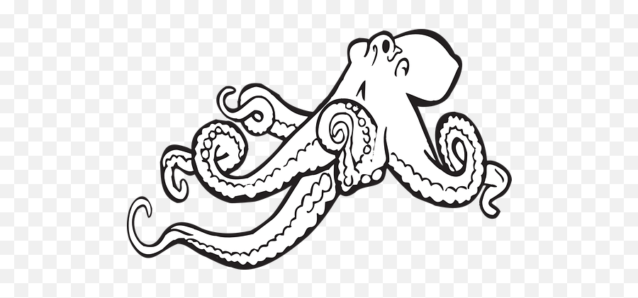 Free Tentacles Octopus Vectors - Octopus Clipart Black And White Png,Tentacles Transparent Background