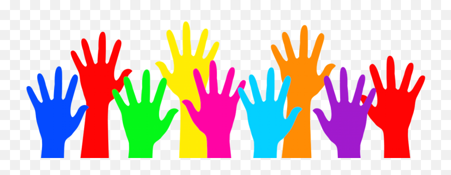 Colorful Vernon School Pta - Hands Up Clipart Png,Hand Transparent Background