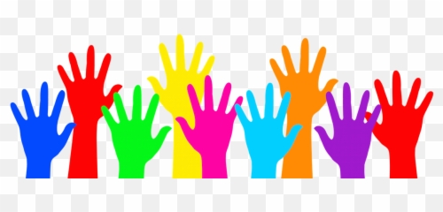 Colorful Vernon School Pta - Hands Up Clipart Png