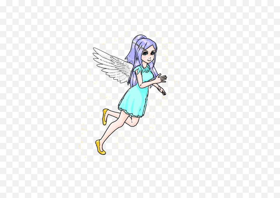 Cartoon Fairy Tale - Drawing Girl With Wings Cartoon Png,Anime Sparkle Png