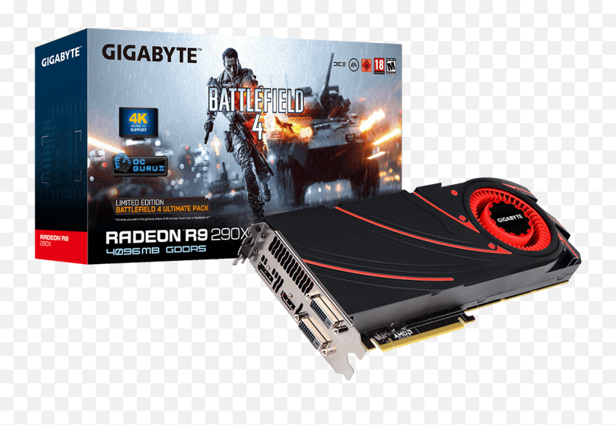 Gv - R929xd54gdbga Graphics Card Gigabyte Global Gigabyte Radeon R9 280x Oc 3go Windforce Png,Battlefield 4 Png