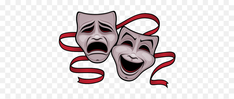 Two Smiling Masks - Tragic And Comedy Masks 500x458 Png Tragedy Comedy Masks Cover,Masks Png