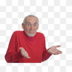 Shrug Emoji Old Man Transparent Png - Guess I Ll Die Meme,Meme Man Png
