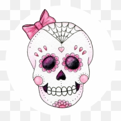 Skull Clipart Pink - Sugar Skulls Transparent Cartoon Background png