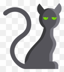 Black Cat Kitten Head For Halloween - 512x512 png