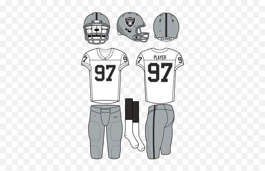 Oakland Raiders Road Uniform - National Football League Nfl Seattle Seahawks Home Uniforms Png,Oakland Raiders Logo Png