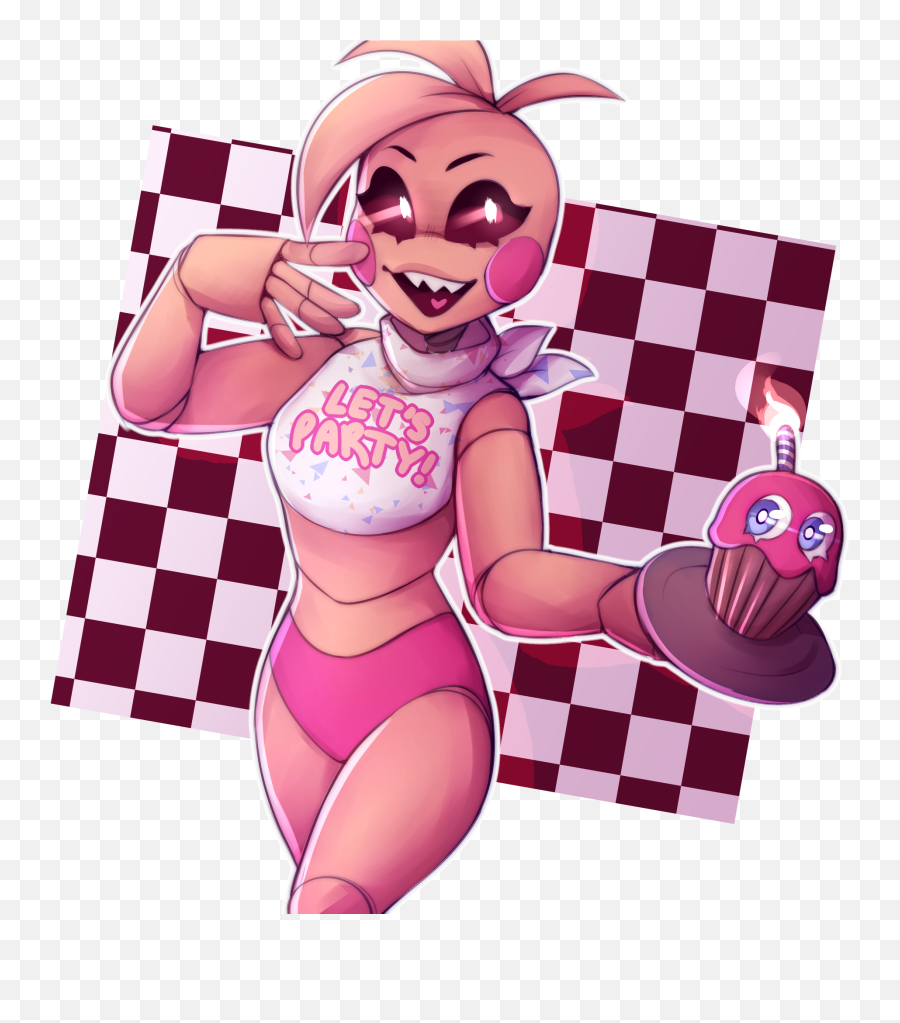 Toy Chica I Made A While Back Becacuse - Black And White Checkered Purse Png,Chica Icon