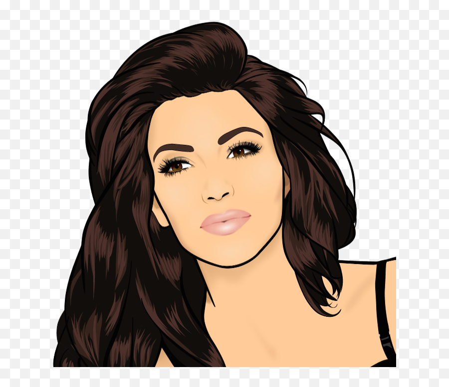 Download Hd Kim Kardashian West - Kim Kardashian As A Cartoon Png,Kim Kardashian Png