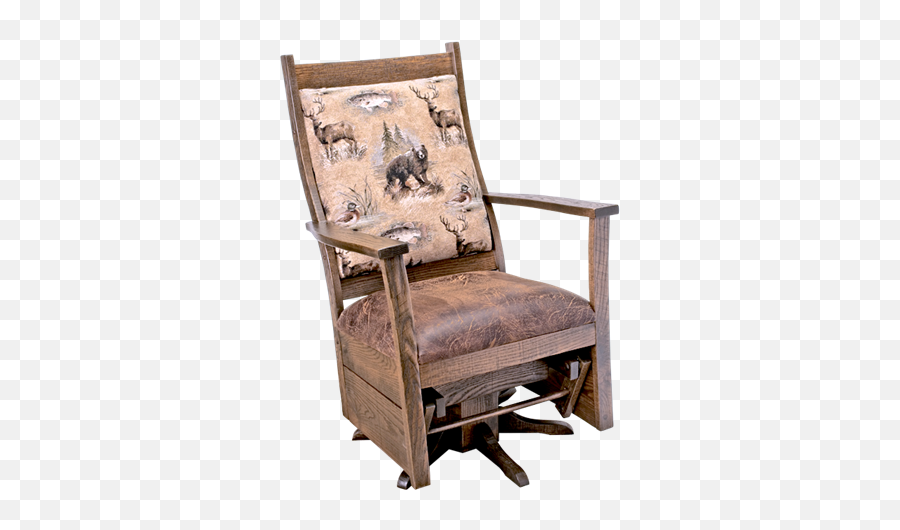 Upholstered Rough Sawn Oak Flat Arm Swivel Glider In Urban Dark Walnut - Swivel Rustic Chairs Png,Walnut Transparent