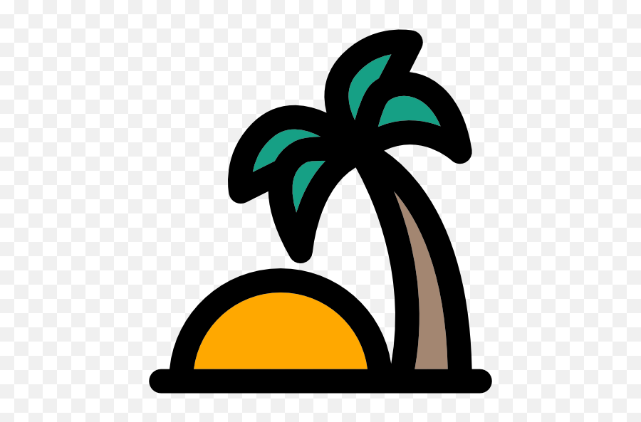 Oasis Tropical Palm Tree Nature Island Desert Icon - Tropical Icono Png,Desert Icon