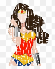 Wonder Woman Inspirational Power And Strength Through Words - Tote Bag png