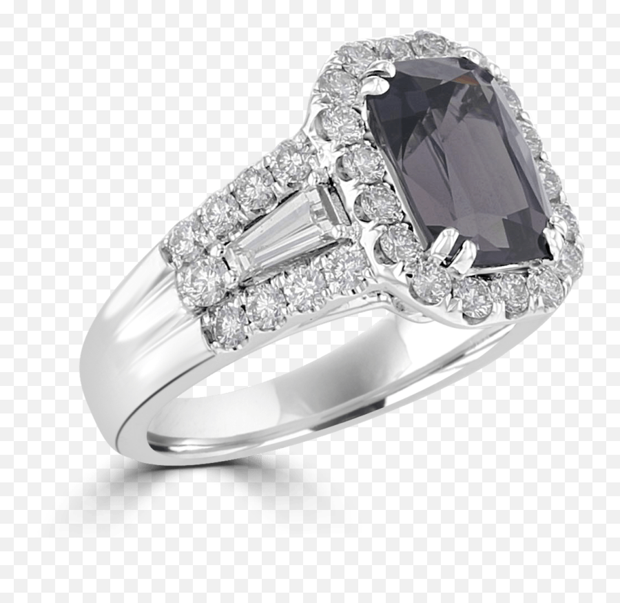 Juleve 18kt 371 Ct Grey Spinel U0026 131 Ctw Diamond Cushion Halo Ring Png Icon