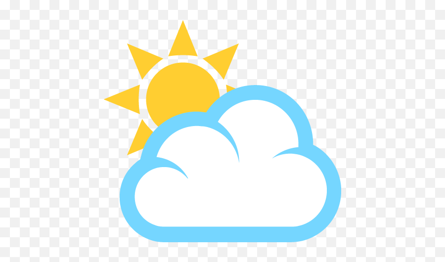 White Sun Behind Cloud Emoji For Facebook Email U0026 Sms Id - Emoji Sol Y Nube Png,Cloud Emoji Png
