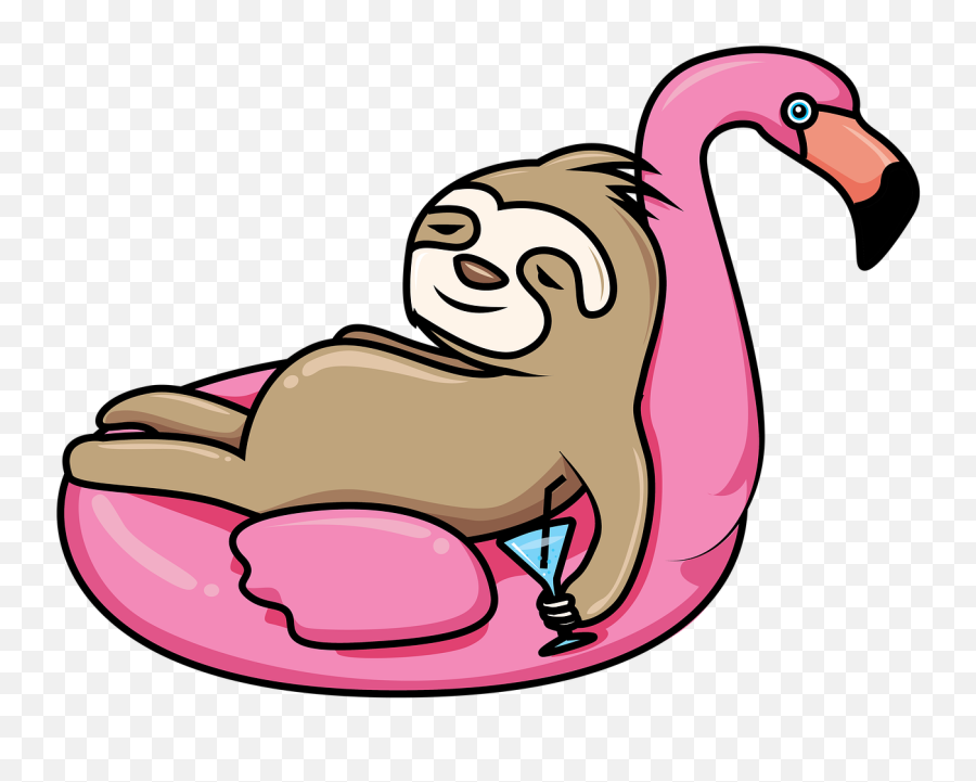 Sloth Swimming Summer - Free Image On Pixabay Sloth Cartoon Png,Sloth Transparent Background