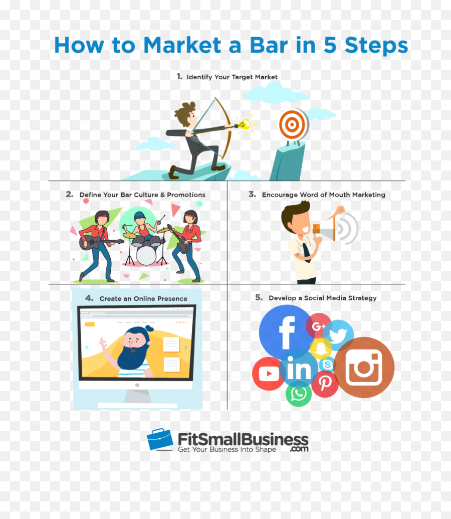 How To Market A Bar In 5 Steps Promotion Ideas - Cartoon Png,Target Market Png