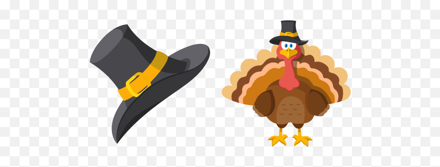 Thanksgiving Day Pilgrim Hat And Turkey - Cartoon Png,Pilgrim Hat Png