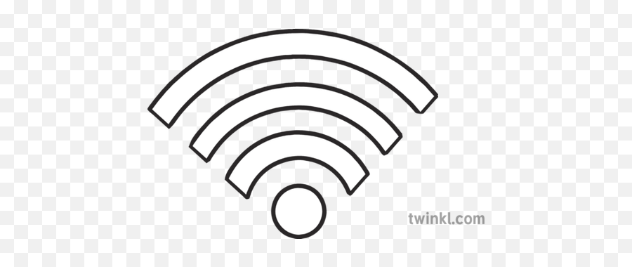 Wifi Logo Symbol Icon Ks3 Ks4 Black And White Illustration - Line Art Png,Wifi Logo