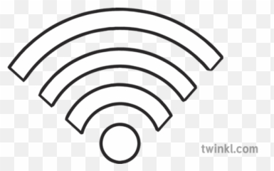 Wifi Logo Symbol Icon Ks3 Ks4 Black And White Illustration - Line Art png