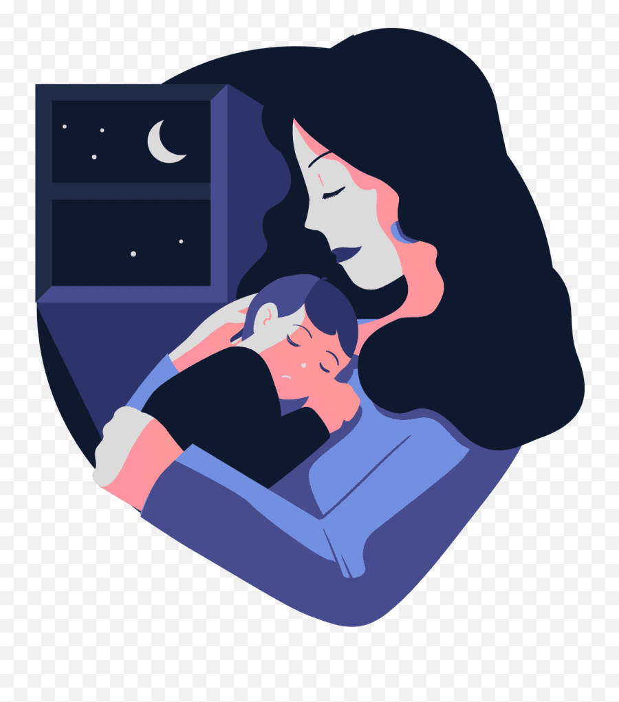 Lullaai Baby Sleep App - Sleeping Baby On Mom Cartoon Png,Baby Transparent