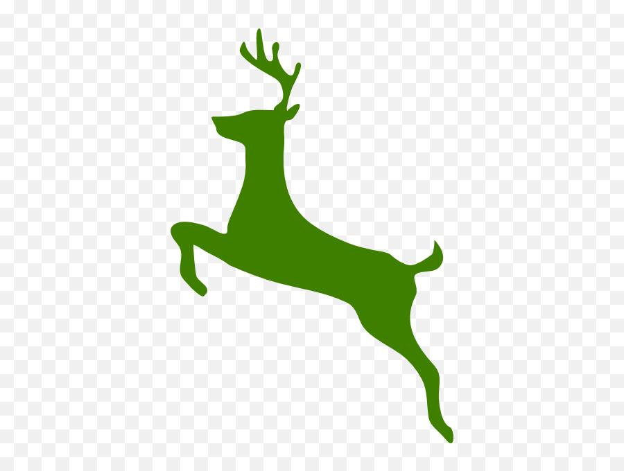 Green Reindeer Clip Art - John Deere Deer Logo Jumping Deer Silhouette Png,John Deere Png