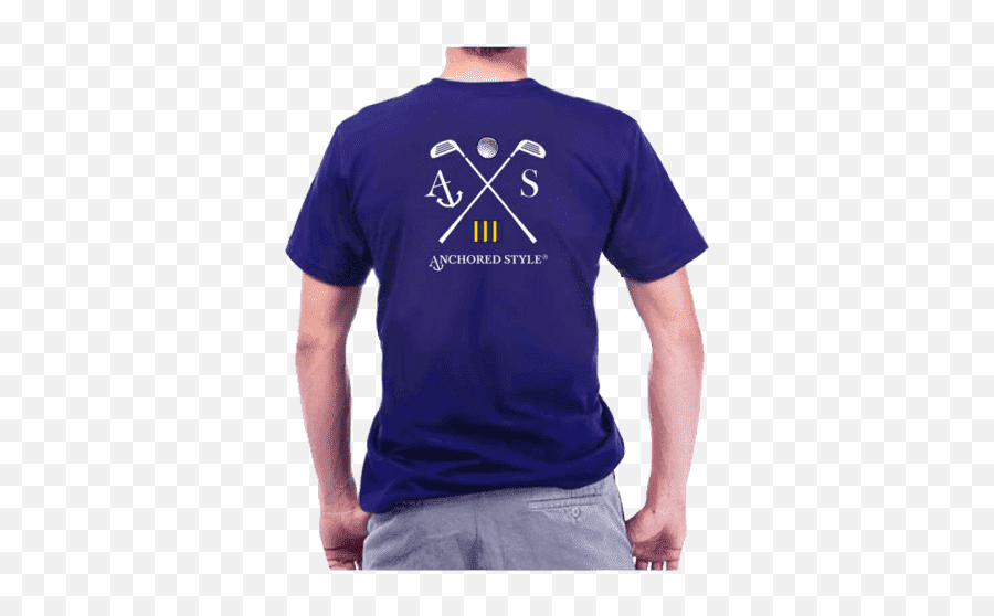 Golf Tee Shirt In Royal Blue By Anchored Style - Unisex Png,Golf Tee Png