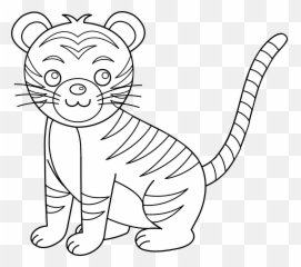 Head Clipart White Tiger - Tiger Clipart Black And White Head Png,White Tiger Png