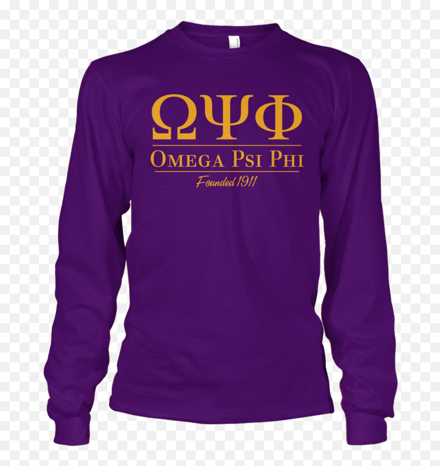 Download Omega Psi Phi Collegiate Long Sleeve Letters Greek - Long Sleeve Png,Omega Psi Phi Png