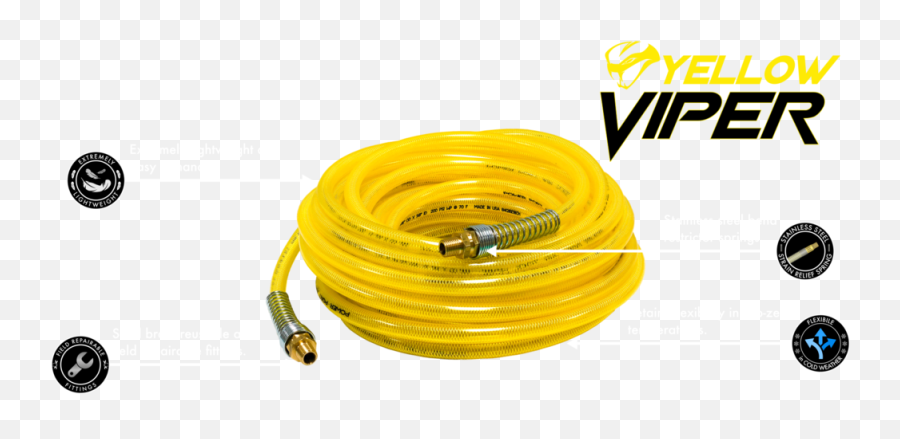 Yellow Viper Polyurethane Air Hose U2014 Power Port Products Inc - Vacuum Hose Png,Hose Png