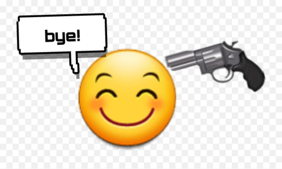 Bye Text Emoji Pistol Gun 279028086023211 By Nicoleklimen - Happy Png,Bye Bye Icon