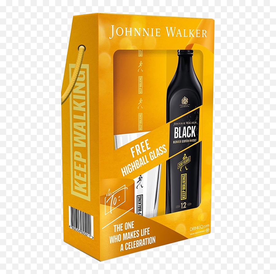 Johnnie Walker Black Label Icon Edition 1l With Highball Glass - Johnnie Walker Black Label Icon With Glass Png,Icon Edition