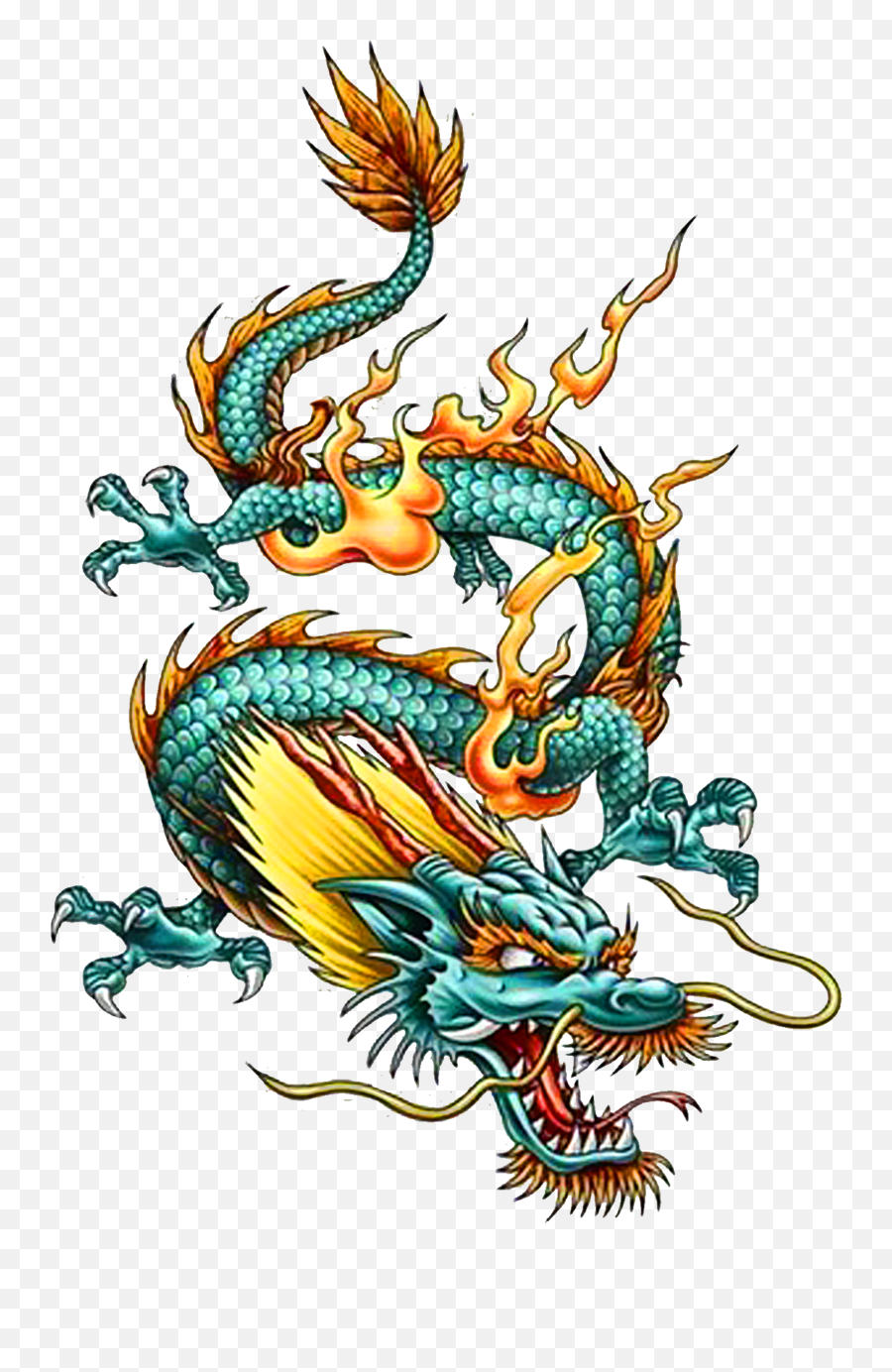 Download Tattoo Chinese Dragon China Legendary Creature - Japanese Vs Chinese Dragon Png,Chinese Dragon Transparent Background