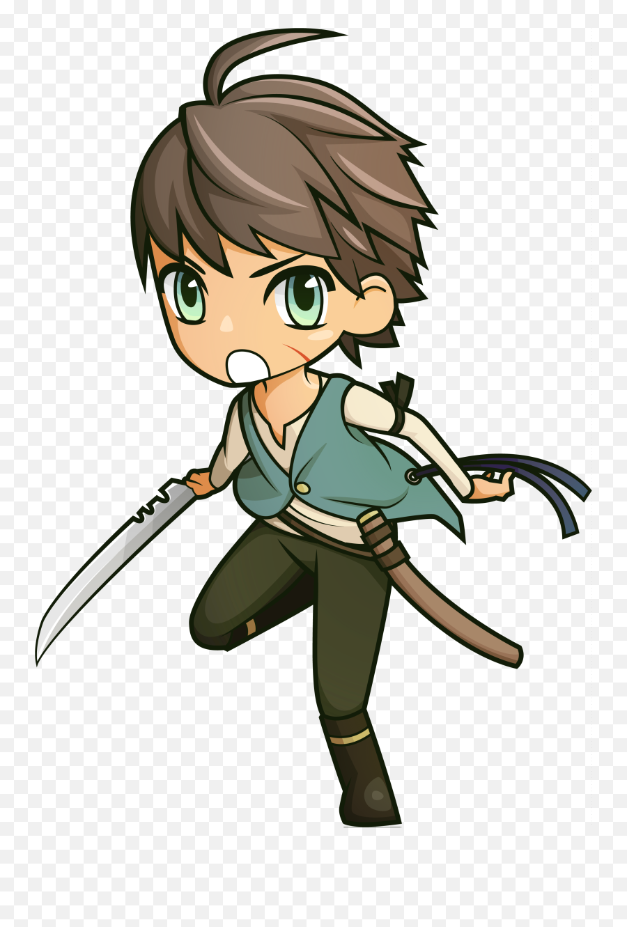 Anime Boy Sword - Boy With A Sword Anime Png,Anime Glasses Png