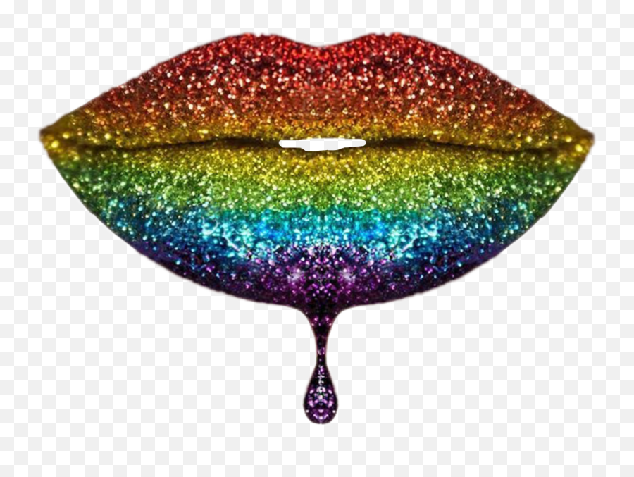 Cartoon Lips Png - Rainbow Glitter Rainbowglitter Lips Drip Glitter Rainbow Lipstick,Lipstick Kiss Transparent Background
