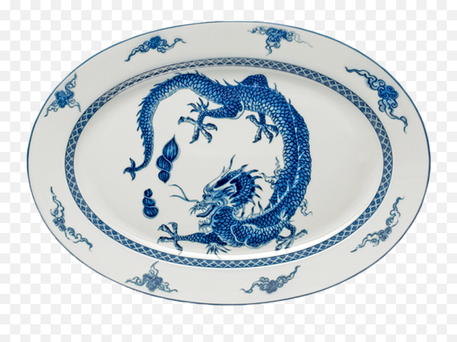 Blue Dragon Oval Platter - Plate Png,Blue Dragon Png