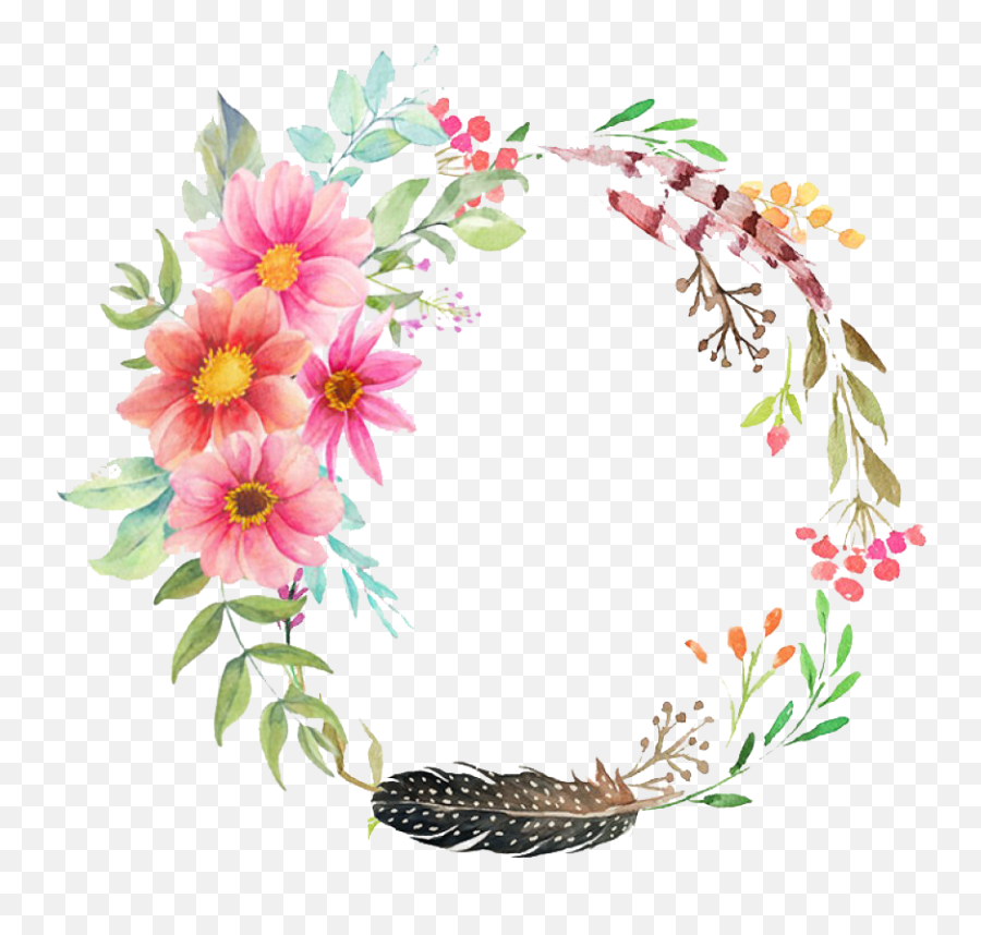 Round Flower Frame Png Free Download - Transparent Flower Ring Png,Flower Frame Png