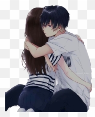 Couple Anime Picture Posted By Samantha Peltier - Hugging Cute Anime Couple Hug Png,Anime Couple Transparent