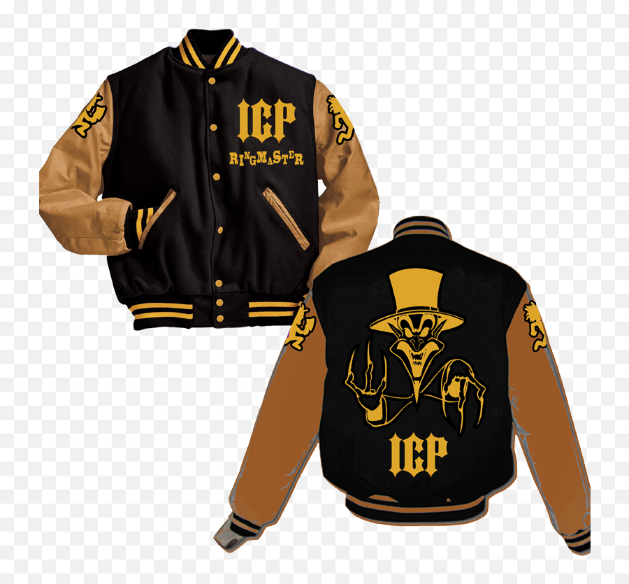 Download Hd Varsity Jacket - Icp Ringmaster Black Wool Letterman Jacket Png,Ringmaster Png