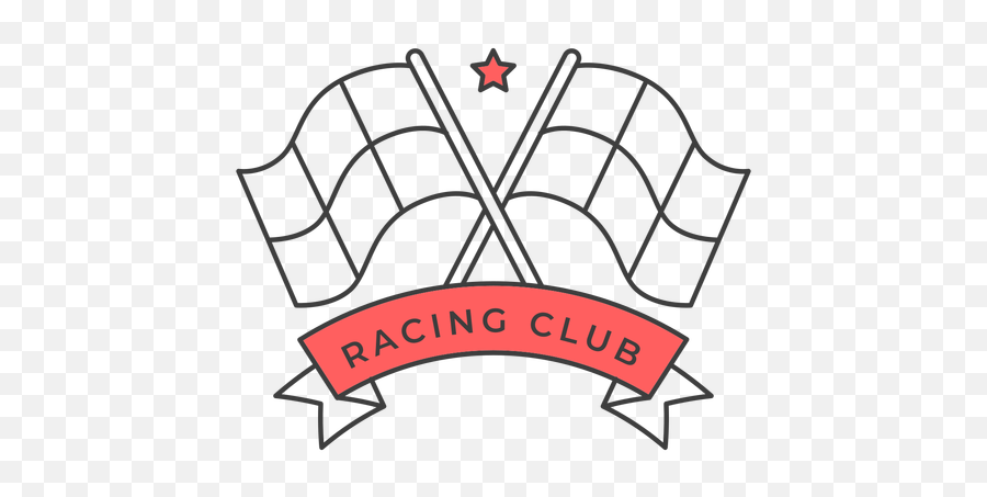 Racing Club Flag Star Colored Badge Sticker - Transparent Bandera Race Dibujos Png,Racing Flags Png