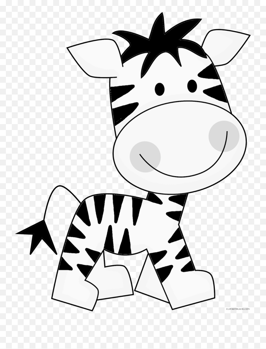 Baby Zebra Animal Free Black White Clipart Images - Cute Clip Art Zebra Png,Zebra Png