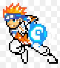 Pixel Art Naruto Rasengan Png Image - Minecraft