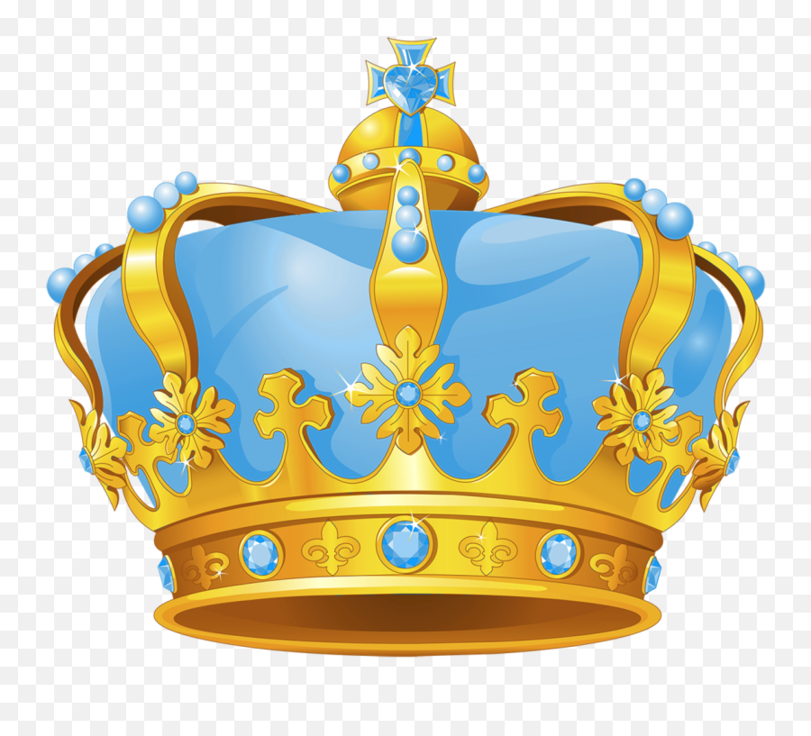 Coroa Azul E Dourada - Pink Queen Crown Cartoon Png,Coroa Png