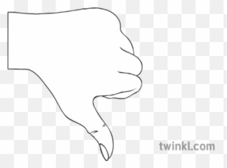 Thumbs Down Icon Black And White Illustration - Twinkl New Baby Card png
