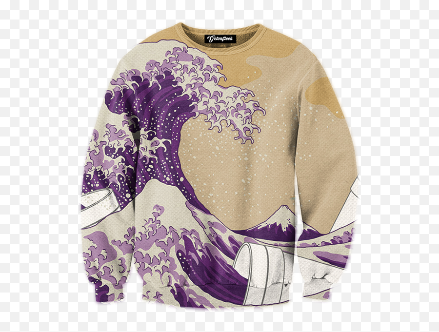 Lean Cup Wave Crewneck - Great Wave Off Kanagawa Sticker Png,Lean Cup Png
