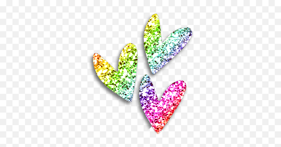 Sparkly Rainbow Love Hearts - Rainbow Glitter Hearts Png,Rainbow Heart Png