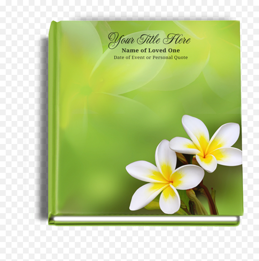 Bind 8x8 Personalized Funeral Guest Book - Flowers With Black Background Png,Plumeria Png