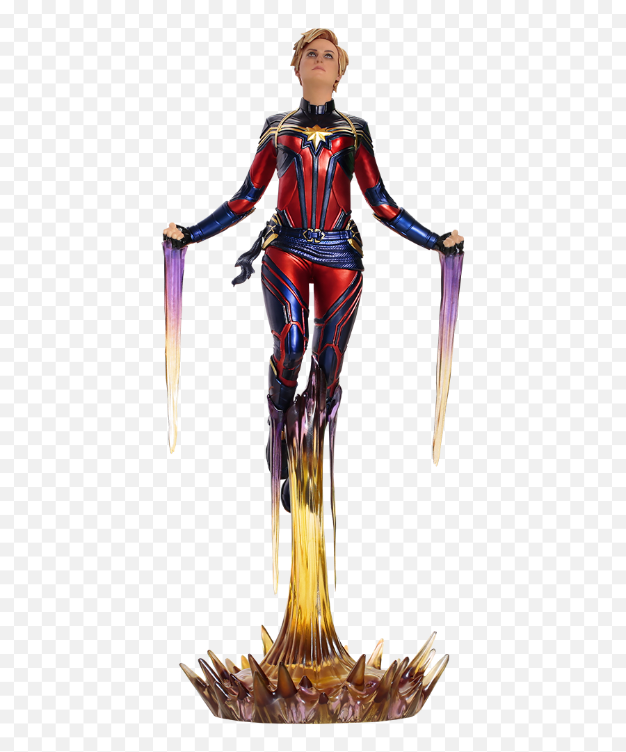 Marvel Captain Statue By Iron Studios - Captain Marvel Iron Studios Png,Captain Marvel Transparent