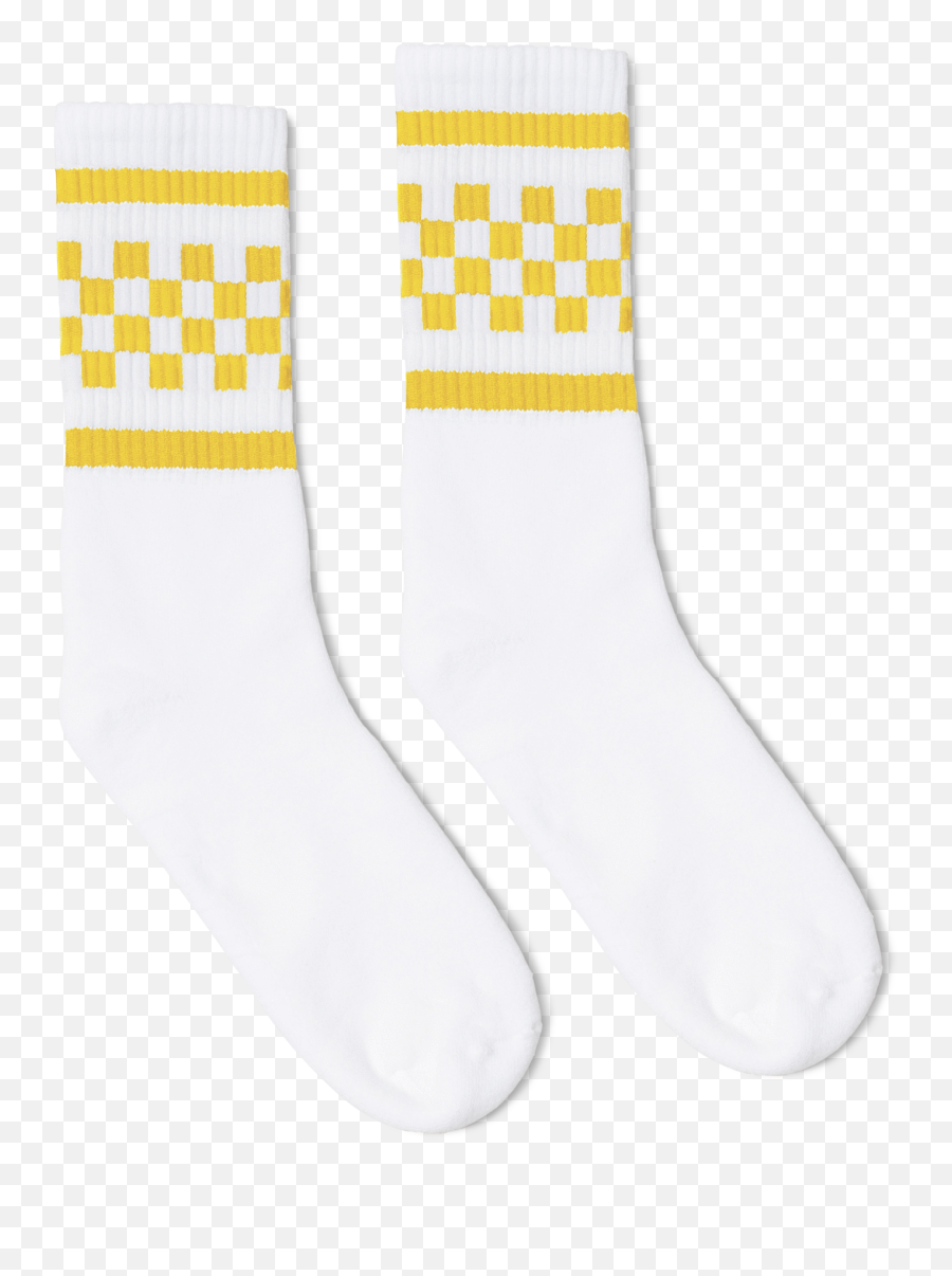 Yellow Checker Tube Socks - Yellow Checkered Socks Png,Sock Png