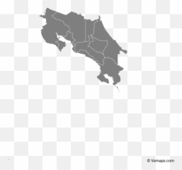 Grey Map Of Costa Rica With Provinces - Costa Rica Vector Map Png,Costa Rica Png